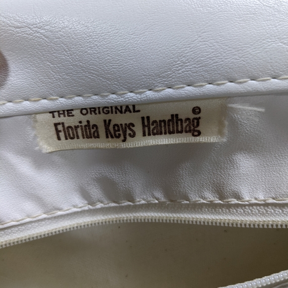 Vintage The Original Florida Keys Handbag white shoulder bag - Picture 12 of 12